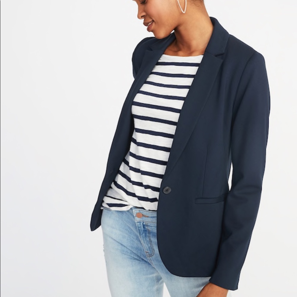 Old Navy Classic Ponte Knit Blazer in Navy